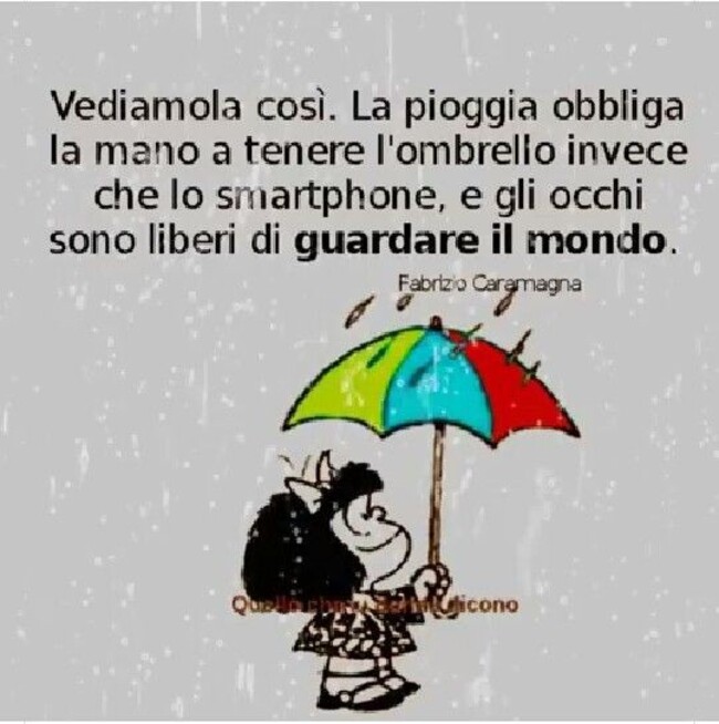 Mafalda Buon Giorno con la pioggia